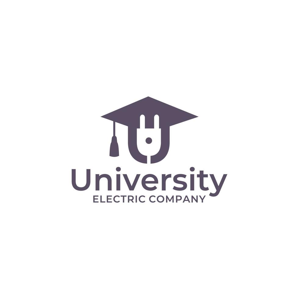 vector de símbolo de diseños de logotipo de universidad eléctrica