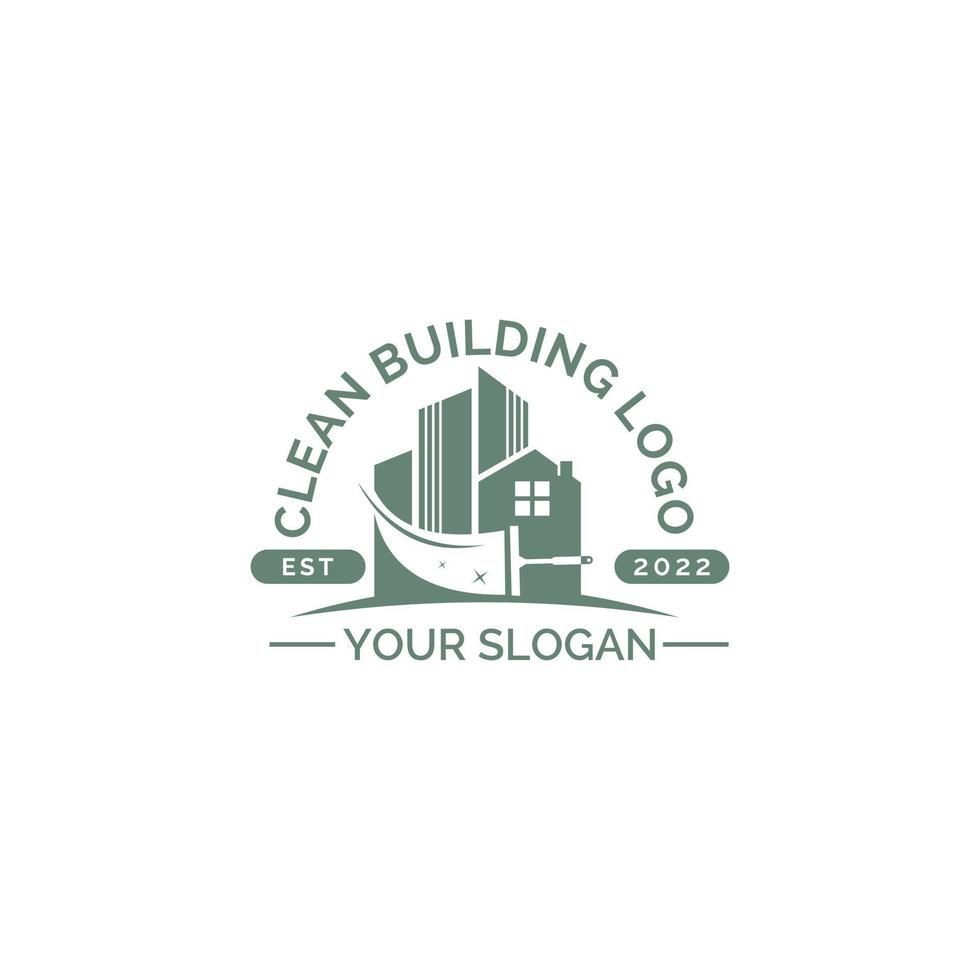vector de diseño de logotipo de edificio de limpieza, limpio, edificio, ciudad, limpiador