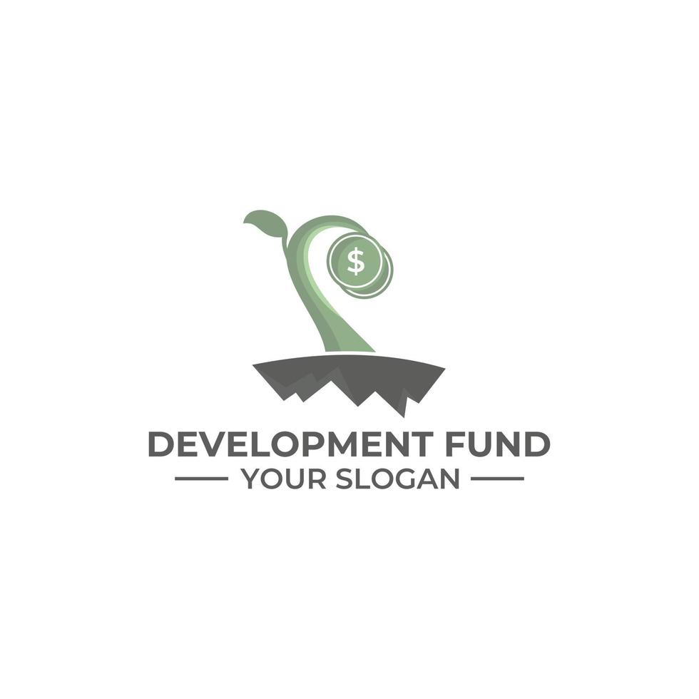 diseño de logotipo de inversión de crecimiento de dinero, hoja, moneda, vector de disparo