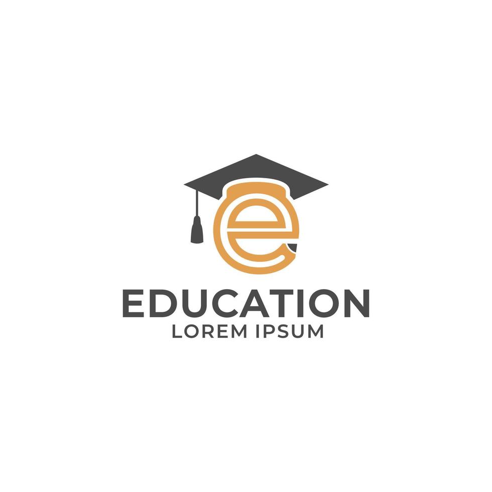 letter e for education logo design vector