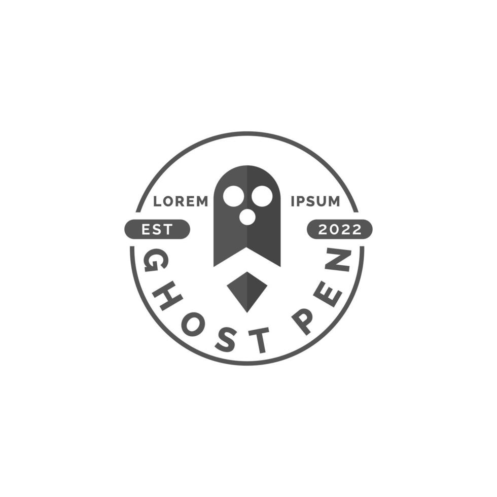 ghost pencil logo design symbol vector