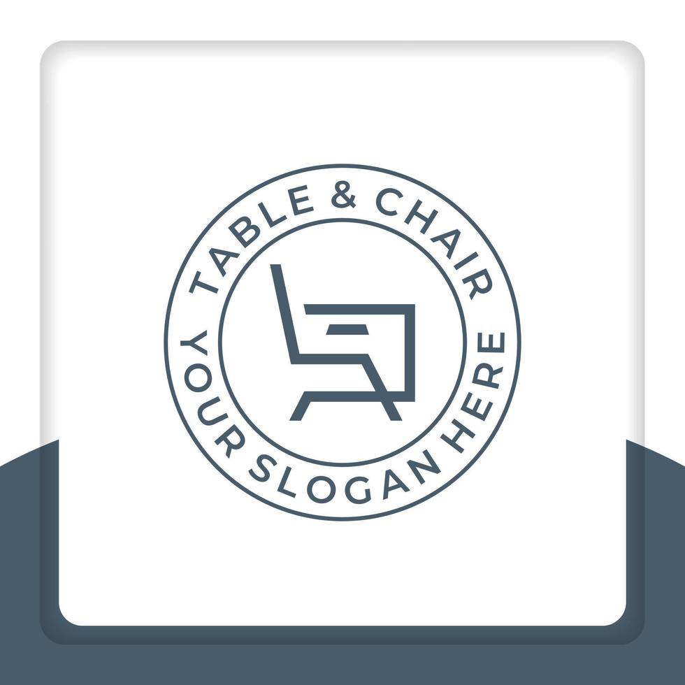 logo design table and chair minimalis symbol vector. for design interior, furniture, decoration. vector