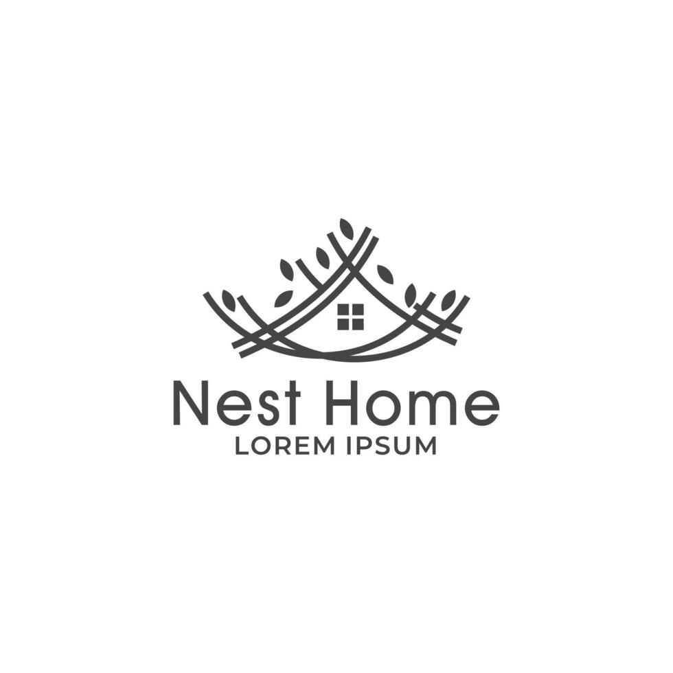 casa de pájaros o vector de diseño de logotipo de nido de pájaro