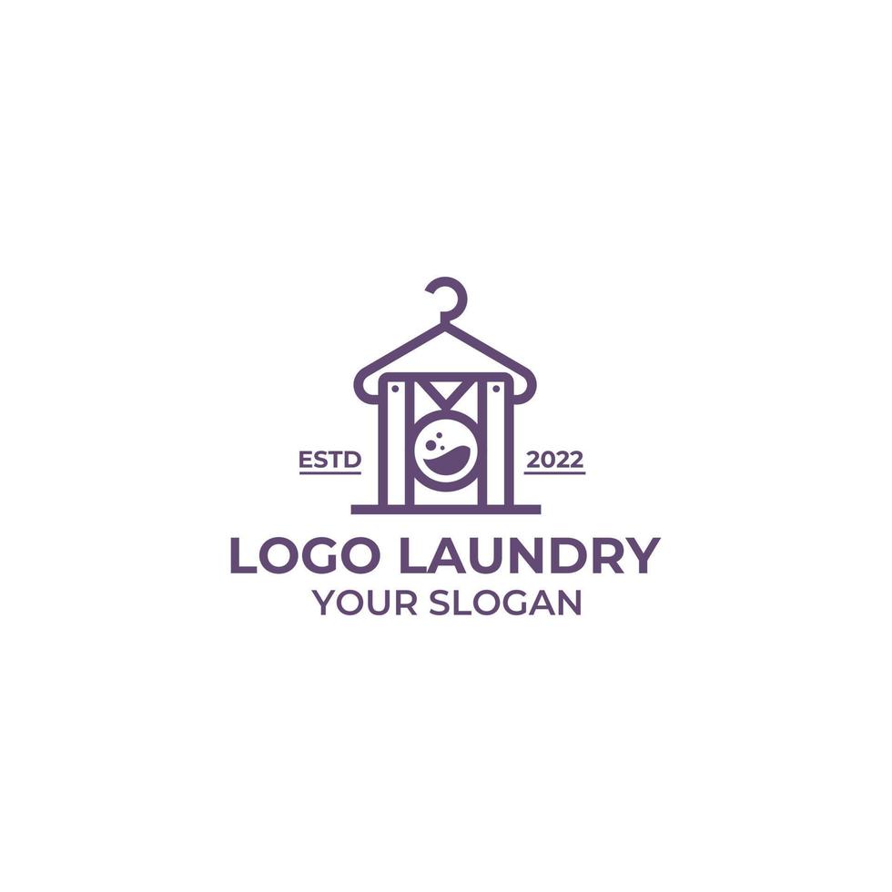 laundry logo design vector, clothes, hanger, washer. vector