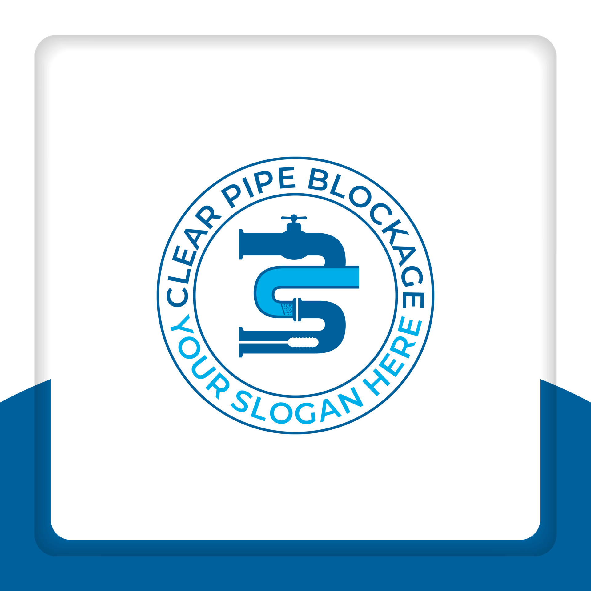 logo design clear pipe blockage, plumbing, service, fix, maintenance