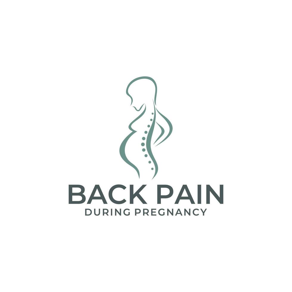 back pain pregnancy logo design symbol vector