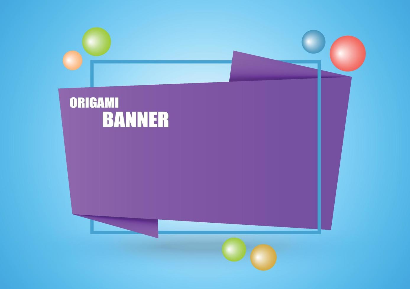 Abstract Origami Banner Purple Proton Blue Background Vector Design