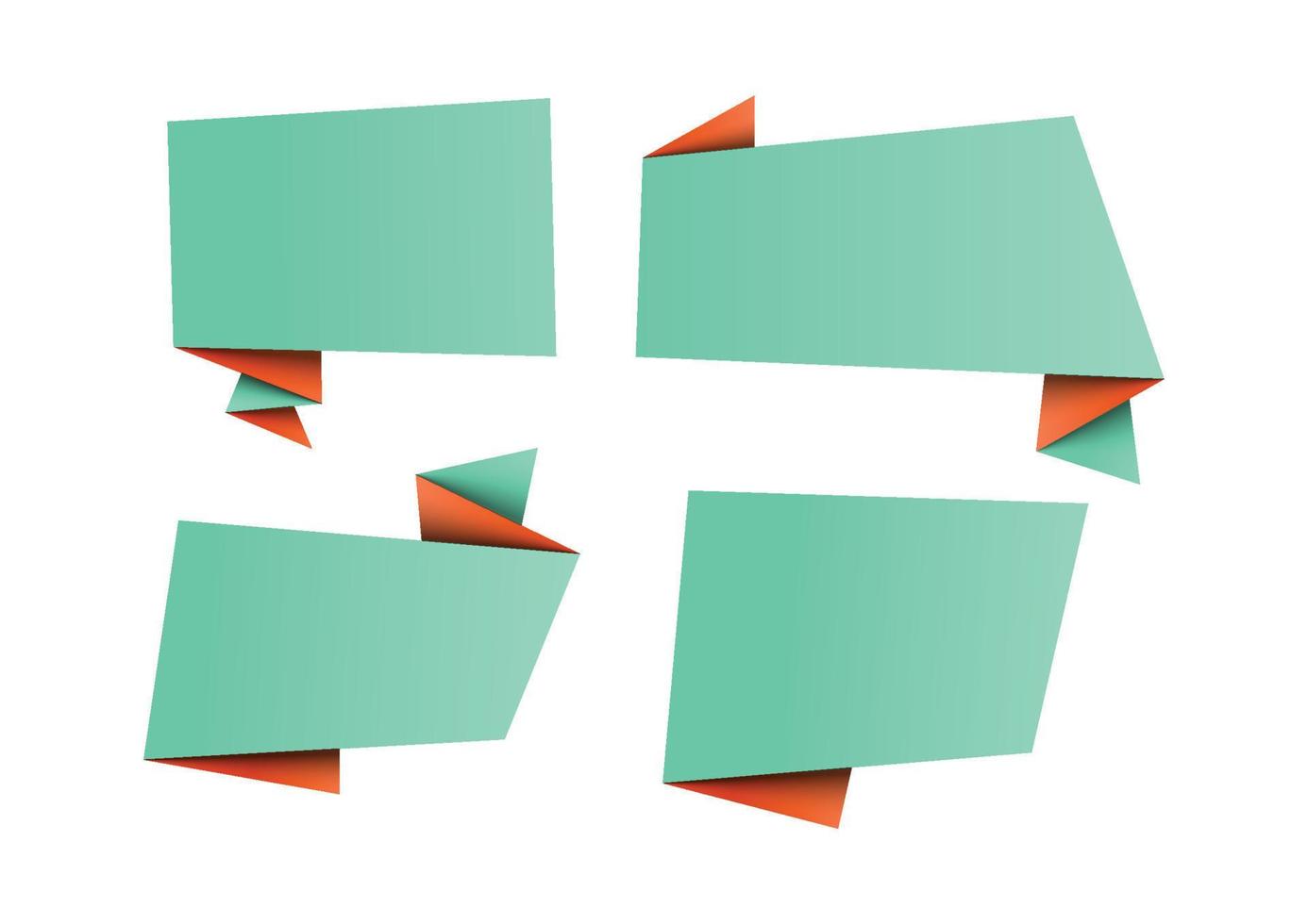 conjunto abstracto de banner de origami aqua menthe y lava exuberante vector