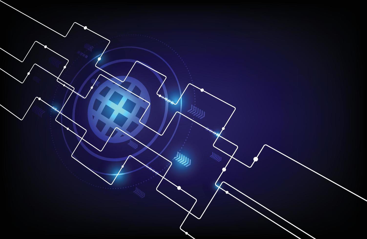 Abstract, technology, lines, blue world vector