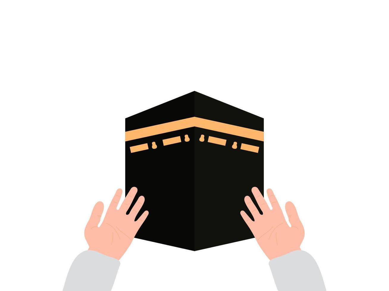 praying in front of the Kaaba vector