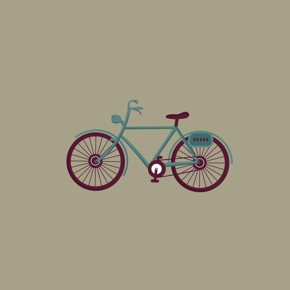 bicicleta vieja verde simple. ilustración vectorial vector