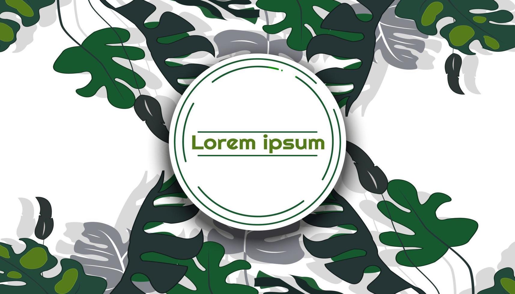 Simple green leaf abstract background vector