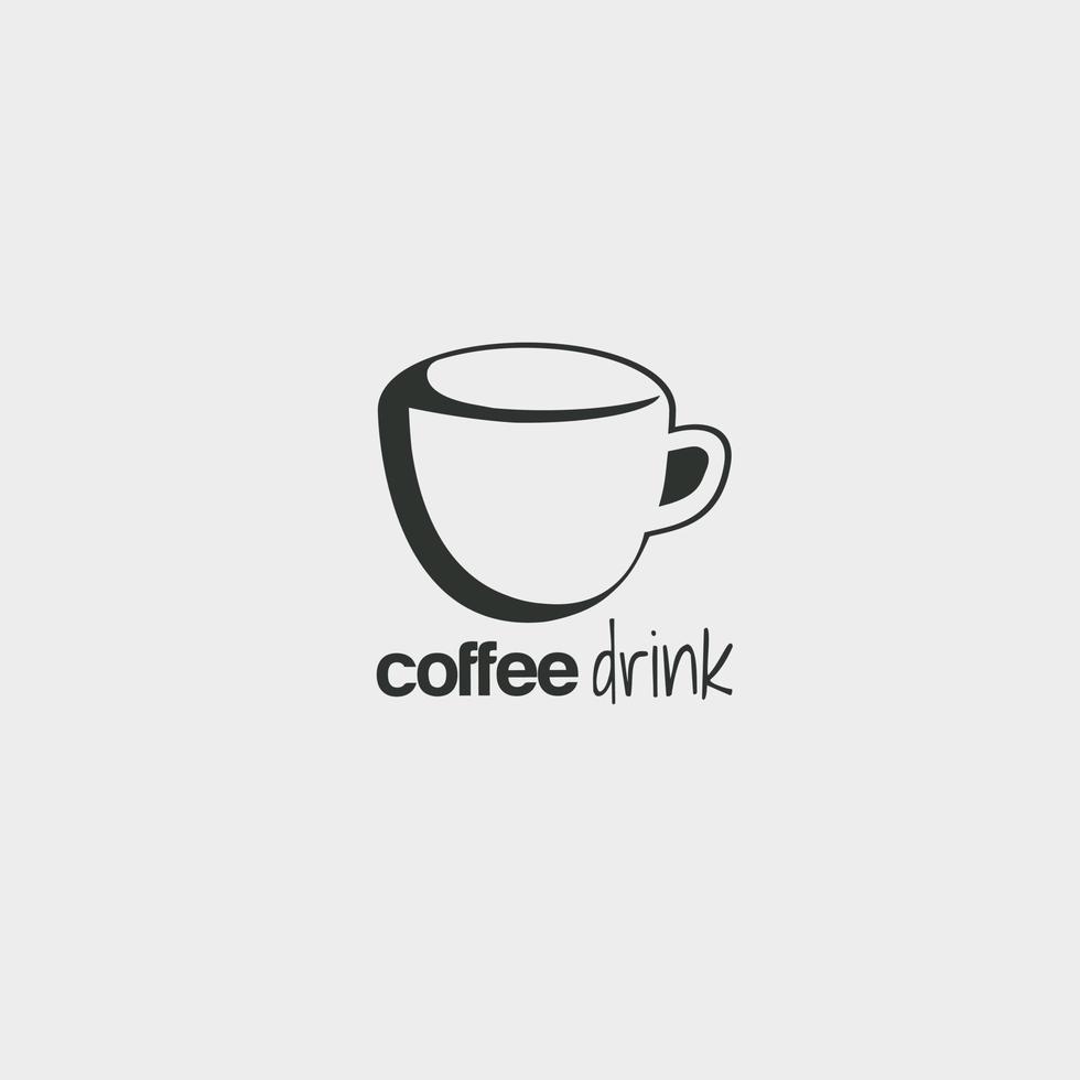 cup of coffee drink flat logo. simple and minimalist vector