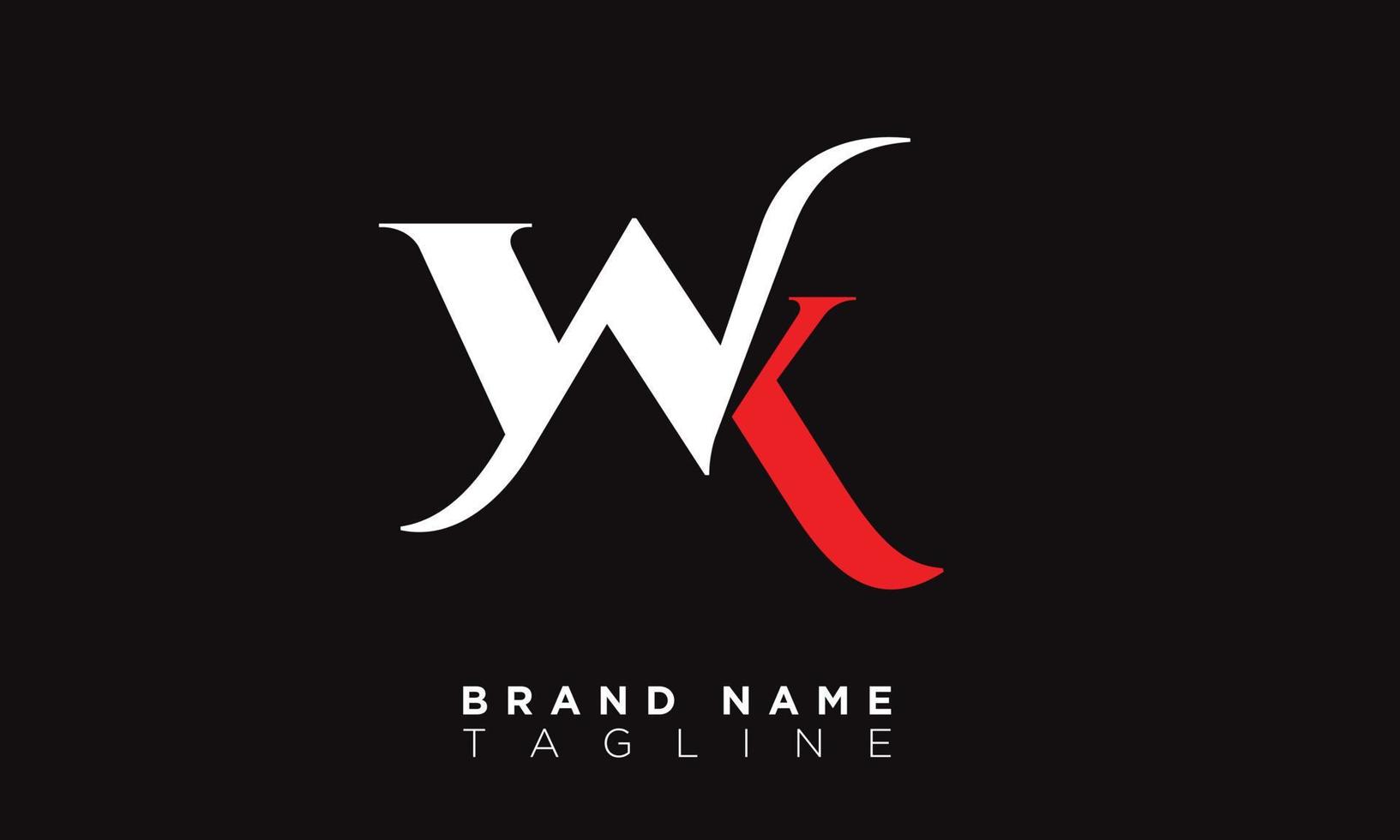 wk alfabeto letras iniciales monograma logo kw, w y k vector