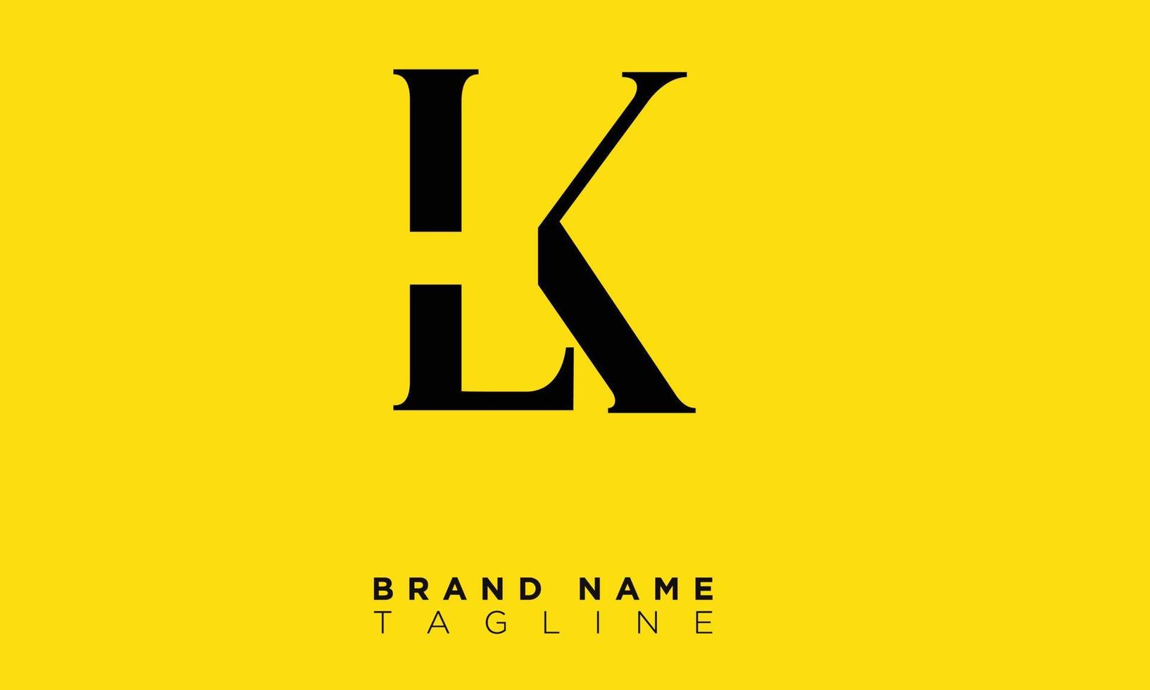 lk alfabeto letras iniciales monograma logo kl, l y k vector