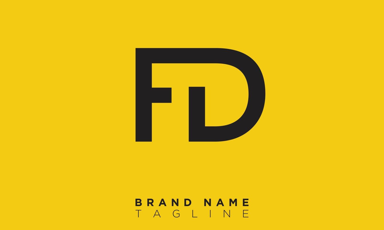 FD Alphabet letters Initials Monogram logo DF, F and D vector