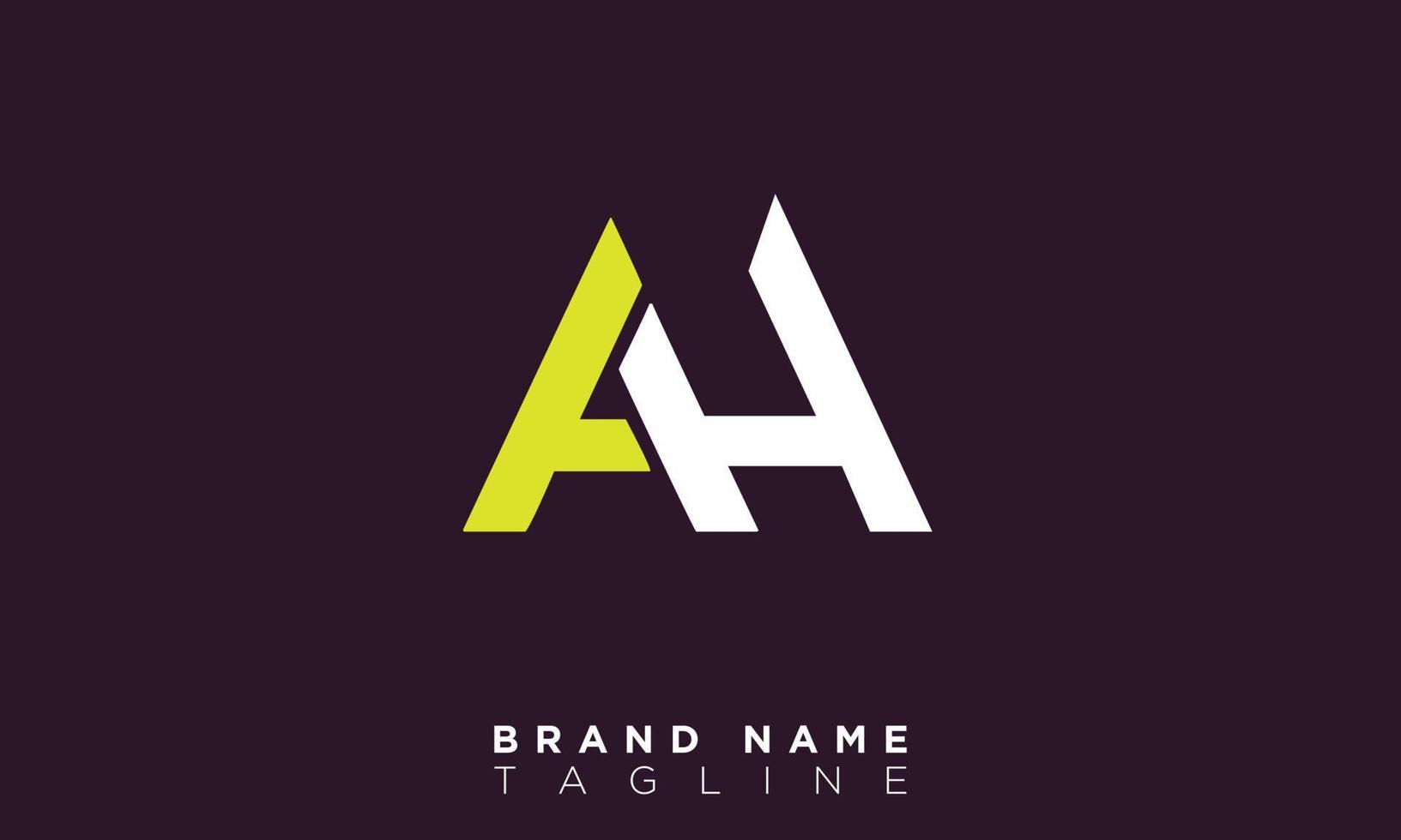 AH Alphabet letters Initials Monogram logo HA, A and H vector