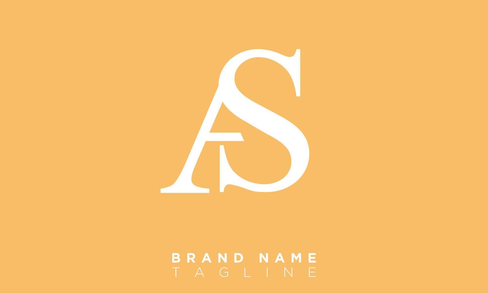 Alphabet letters Initials Monogram logo AS, SA, A and S vector