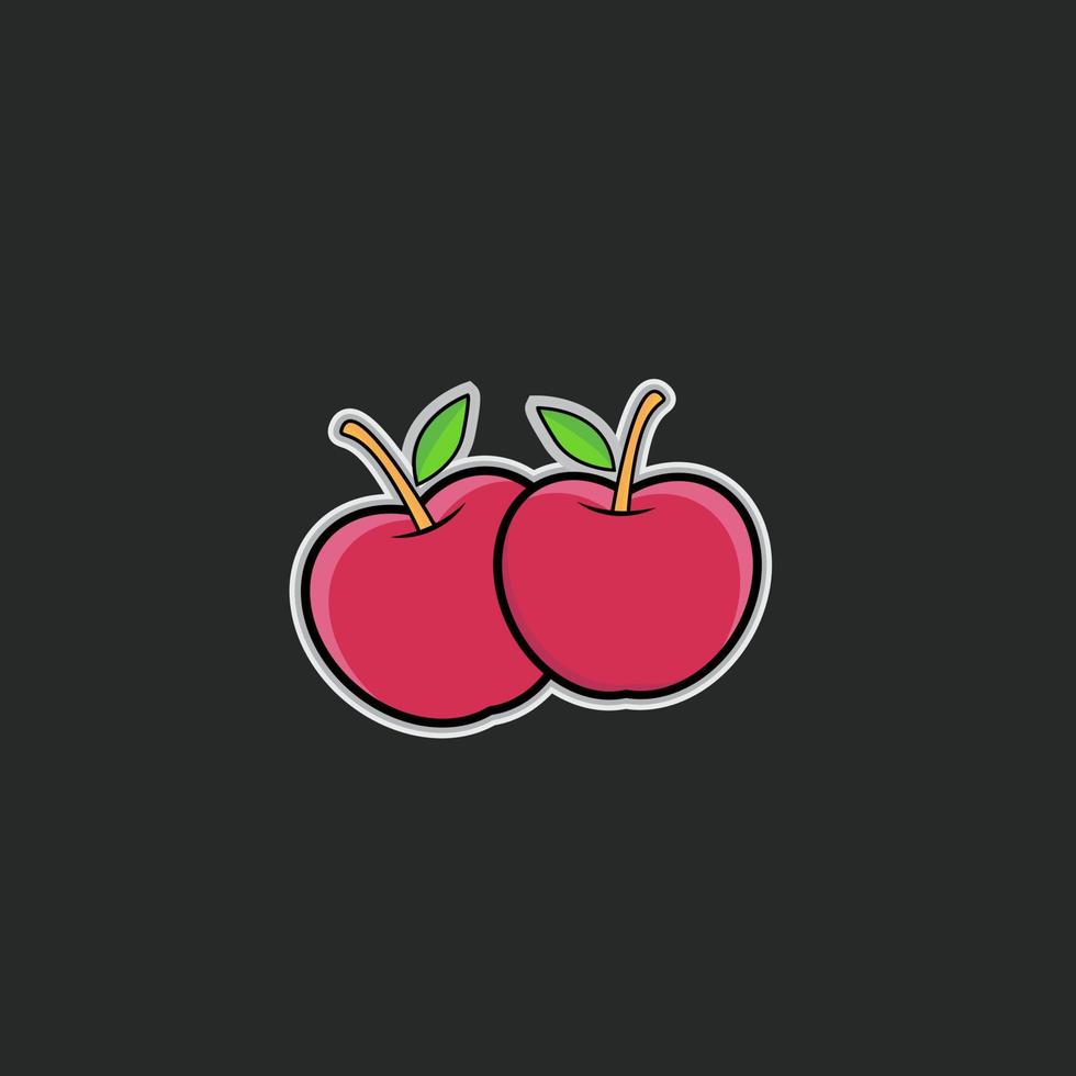 apple papercut, suitable for all decorations vector