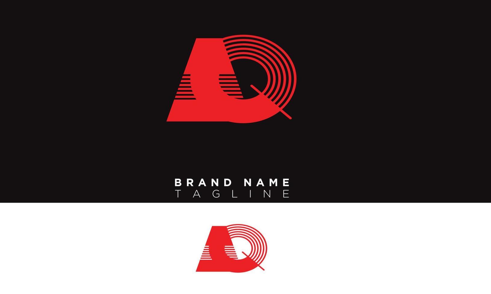 AQ Alphabet letters Initials Monogram logo QA, A and Q vector