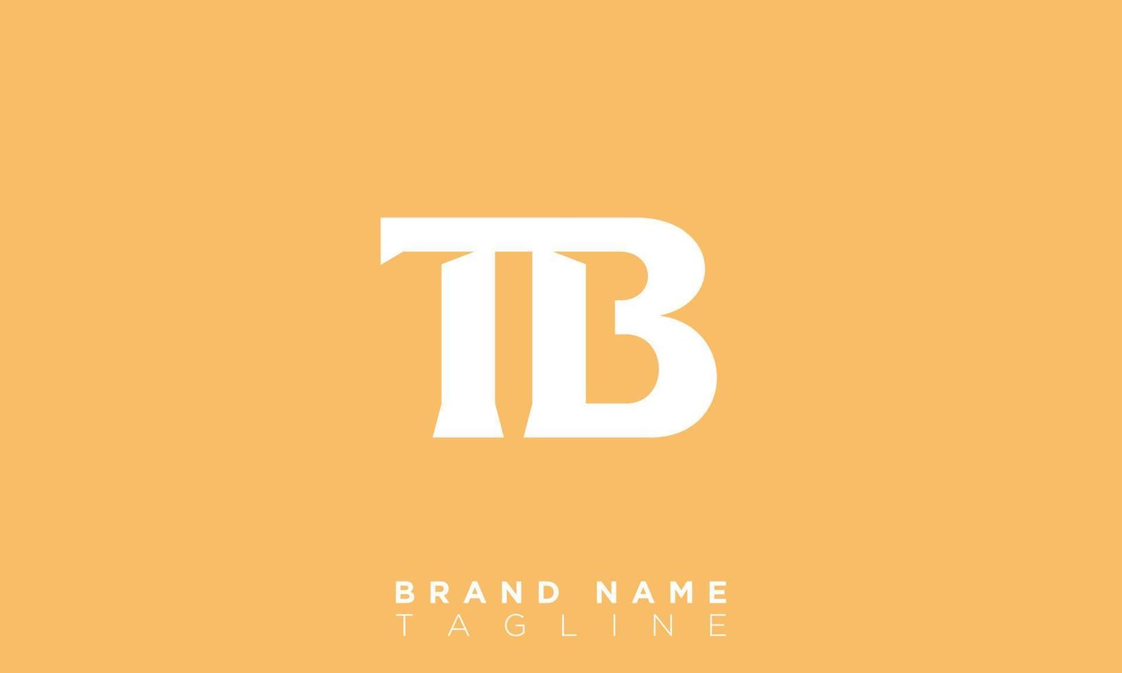 tb alfabeto letras iniciales monograma logo bt, t y b vector