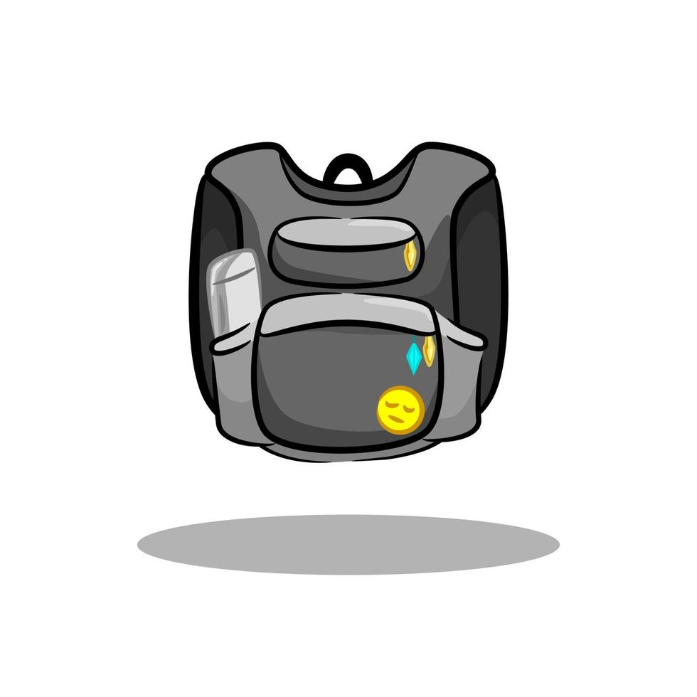 bolsa de color, mochila, mochila, icono de mochila en estilo de dibujos animados. vector