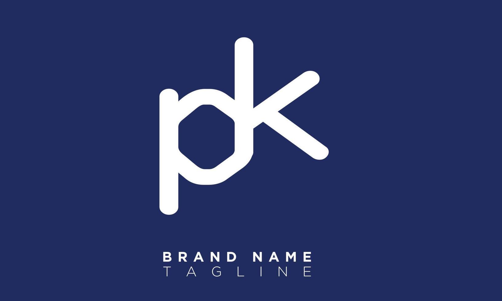 PK Alphabet letters Initials Monogram logo KP, P and K vector