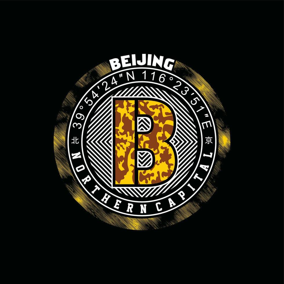 Beijing,Modern of typography and lettering graphic design in Vector illustration.Tshirt,clothing,apparel and other uses