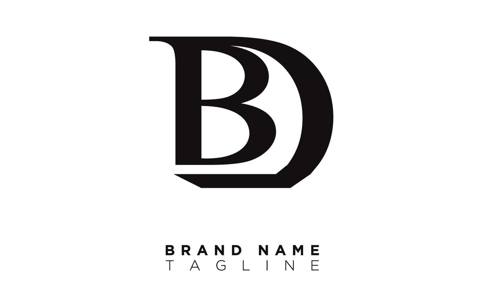 BD Alphabet letters Initials Monogram logo DB, B and D vector