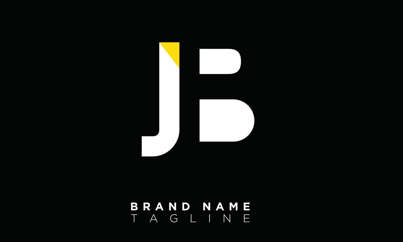 jb alfabeto letras iniciales monograma logo bj, j y b vector