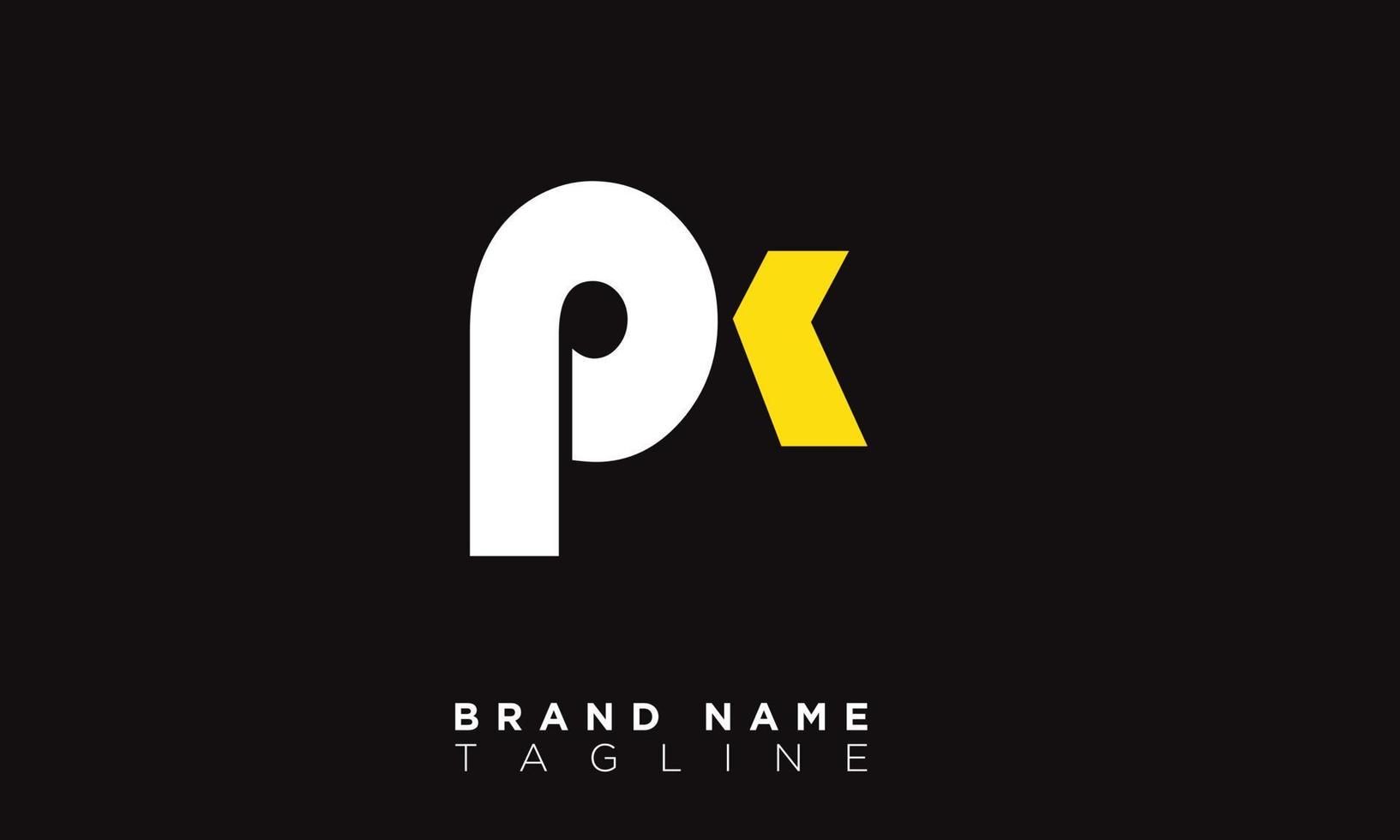 PK Alphabet letters Initials Monogram logo KP, P and K vector