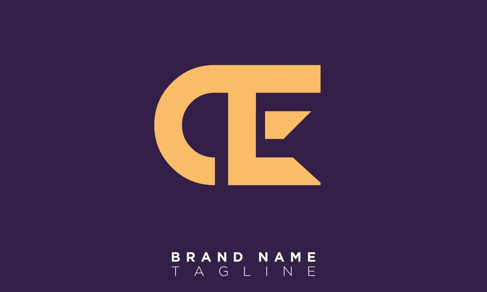 CE Alphabet letters Initials Monogram logo EC, C and E vector