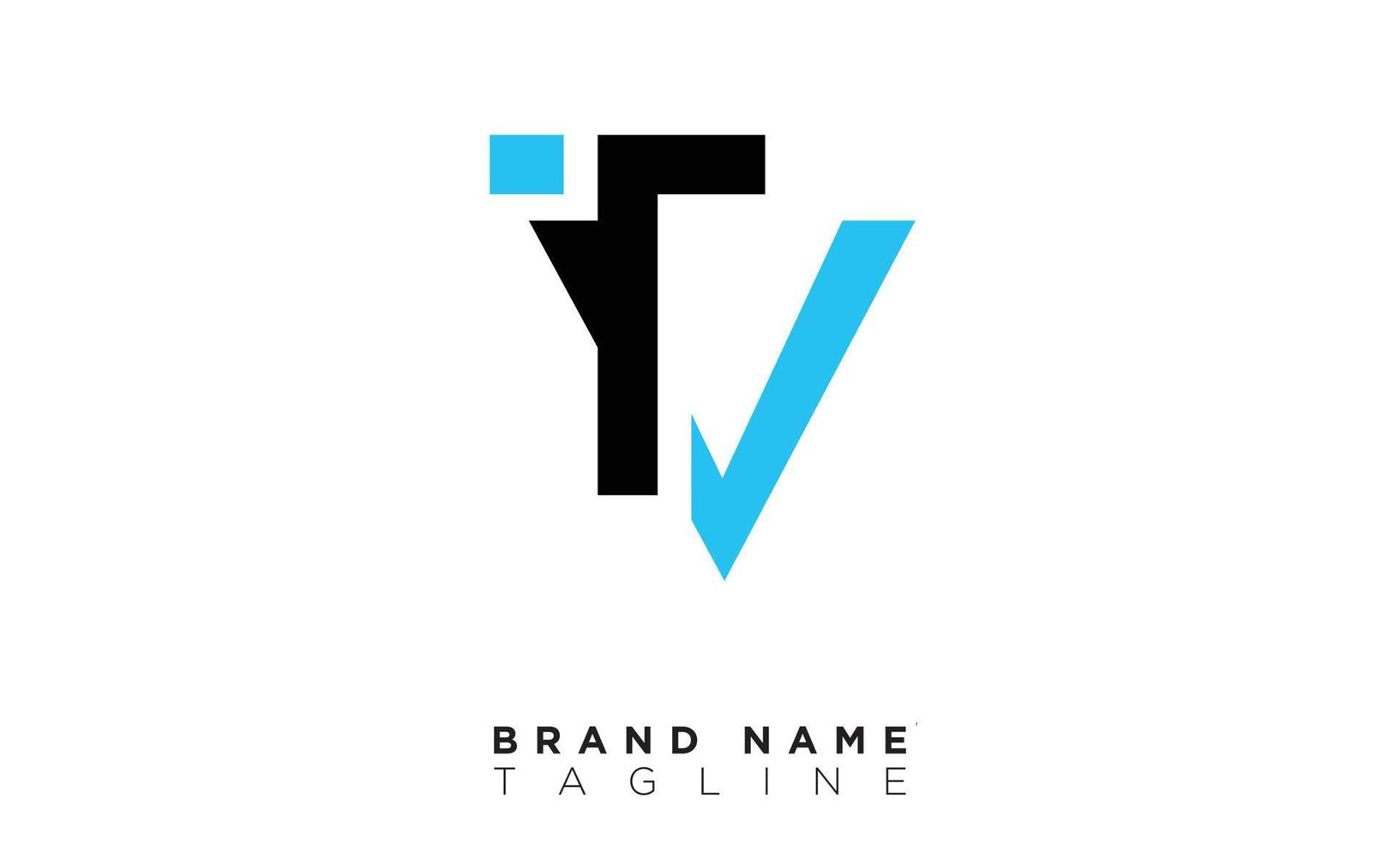 Alphabet letters Initials Monogram logo TV, VT, T and V vector