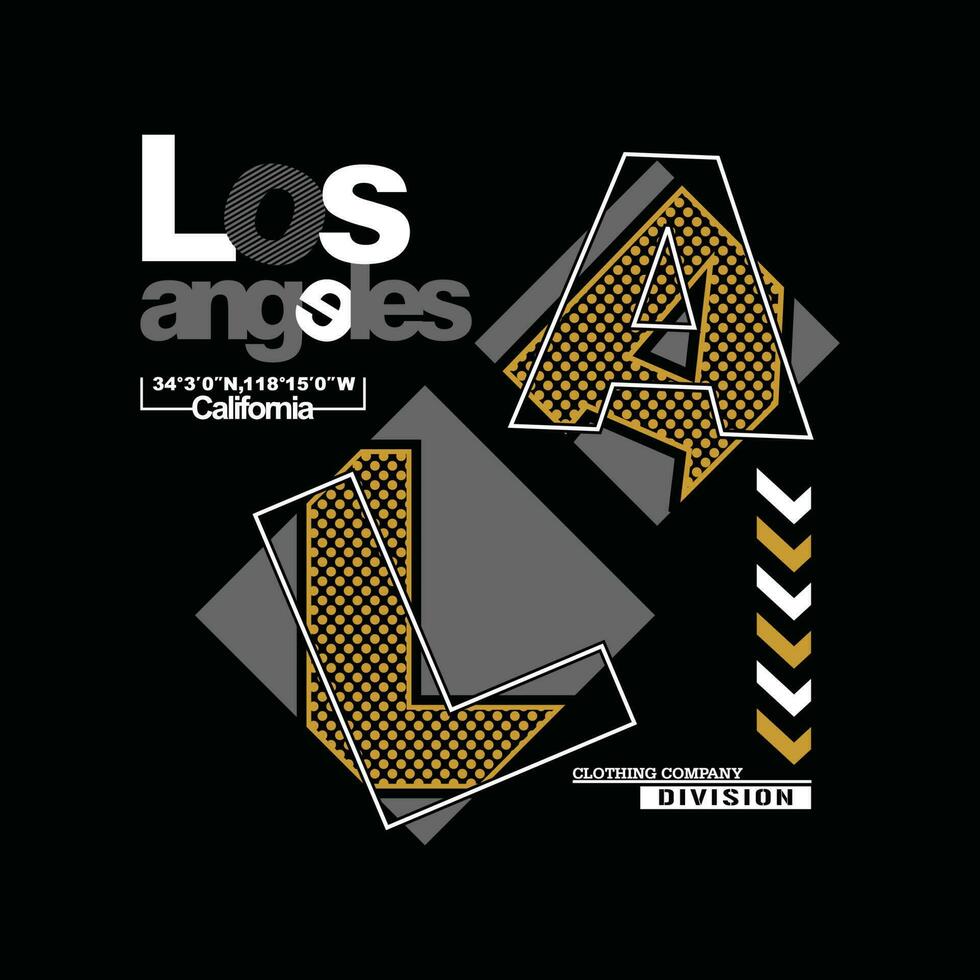 LA Los angeles,element of men fashion and modern city in typography graphic design.Vector illustration.Tshirt,clothing,apparel and other uses vector