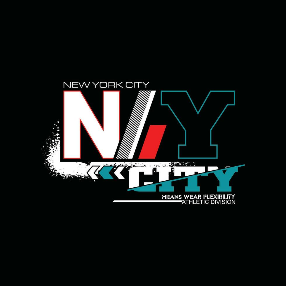 ny nueva york, moderno de tipografía y diseño gráfico de letras en ilustración vectorial. camiseta, ropa, prendas de vestir y otros usos. vector