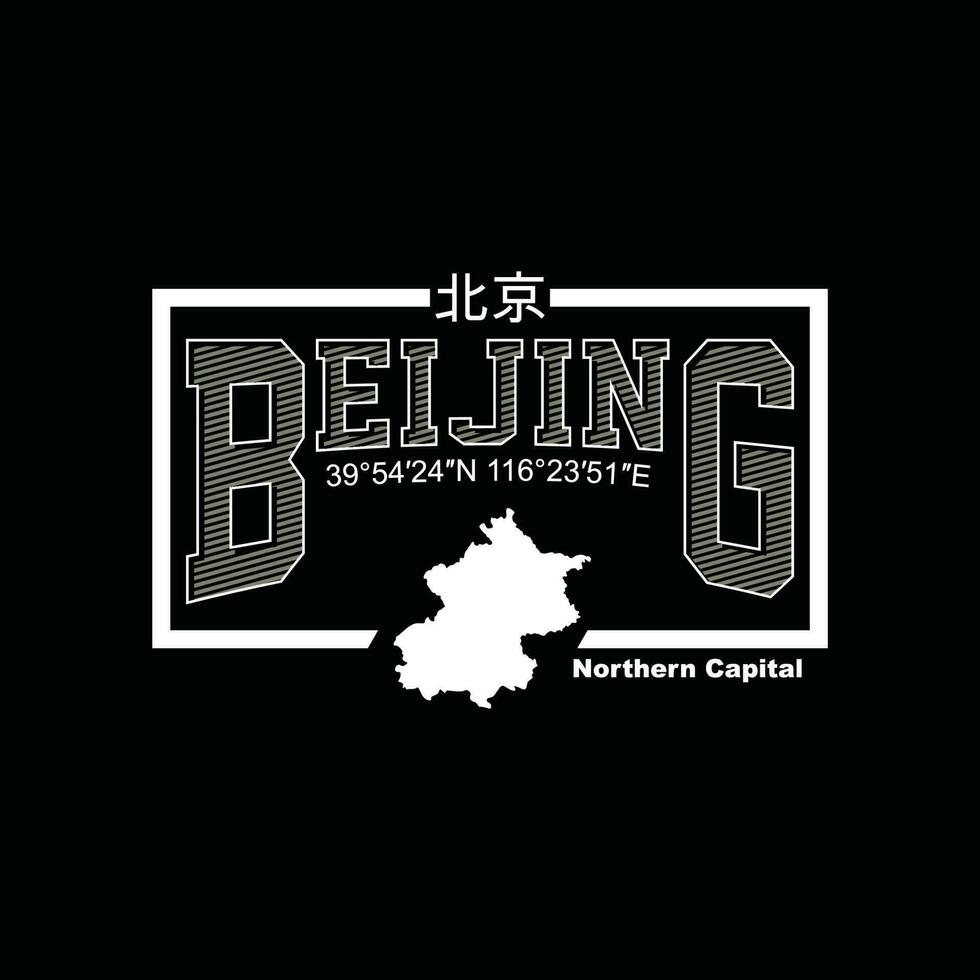 Beijing,Modern of typography and lettering graphic design in Vector illustration.Tshirt,clothing,apparel and other uses