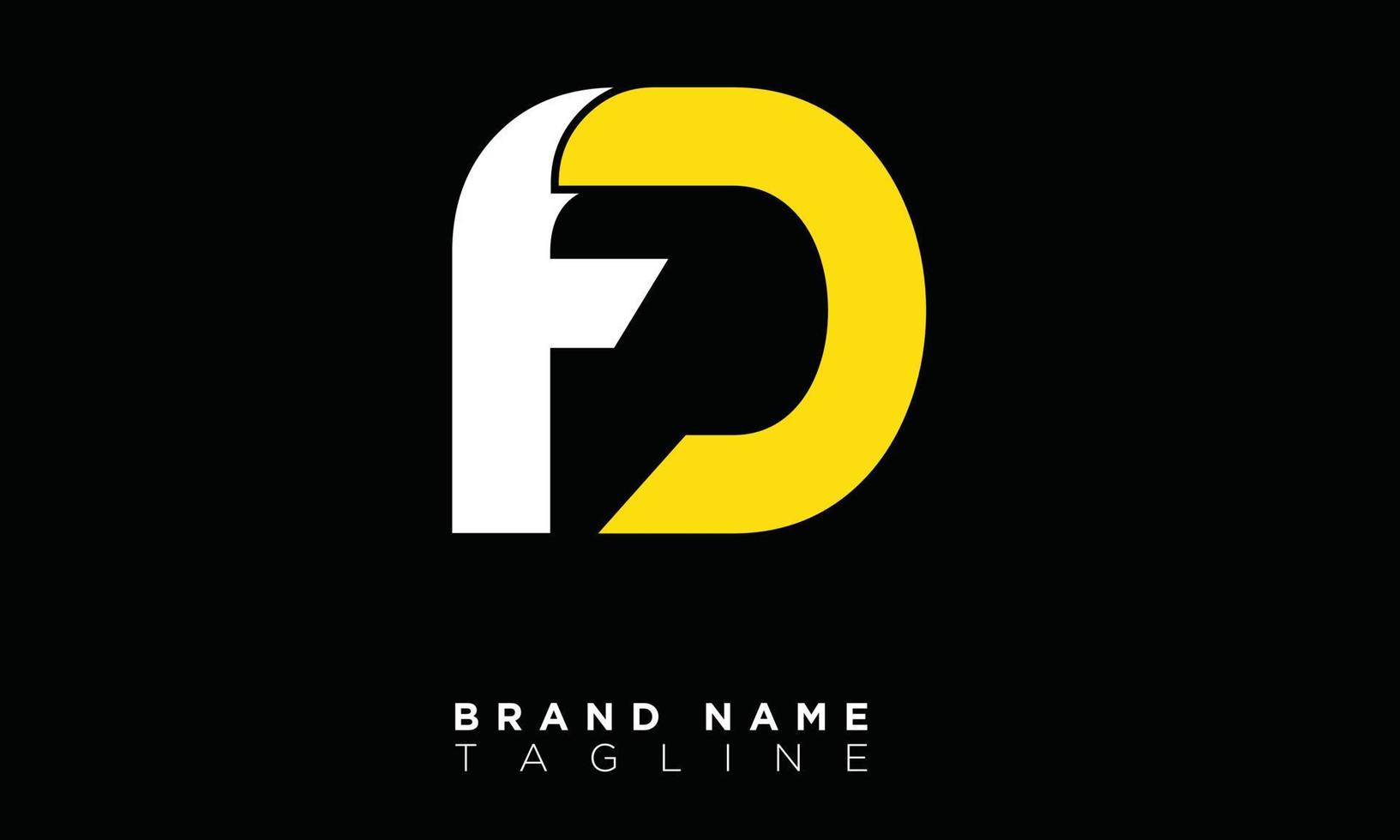 FD Alphabet letters Initials Monogram logo DF, F and D vector