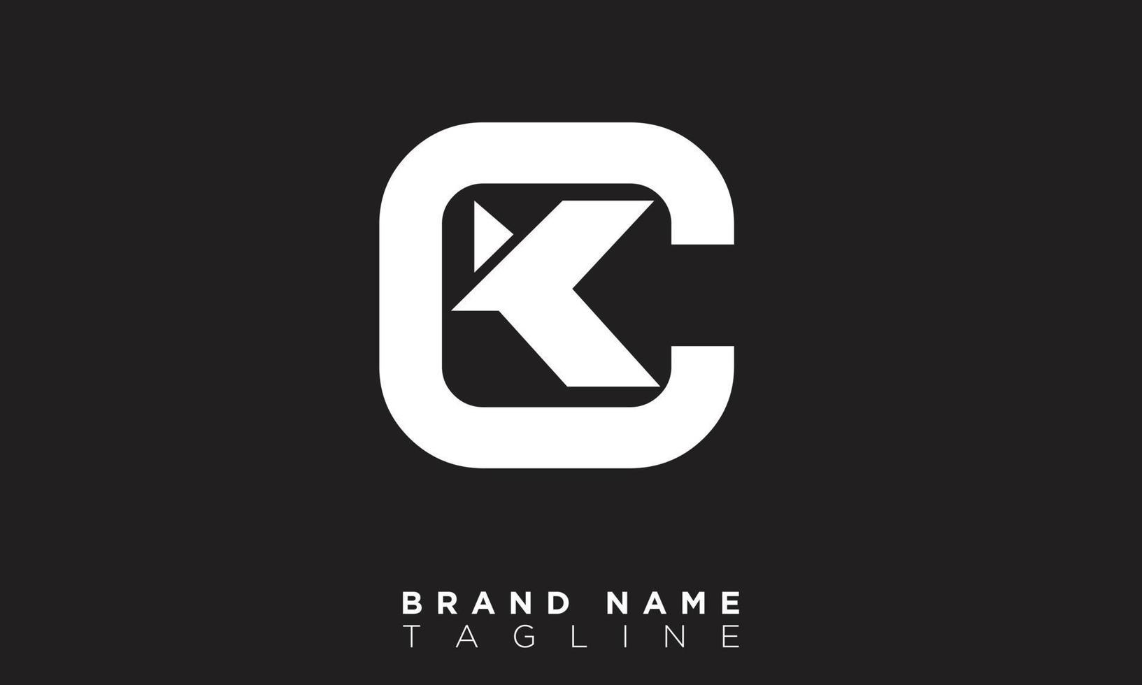 ck alfabeto letras iniciales monograma logo kc, c y k vector