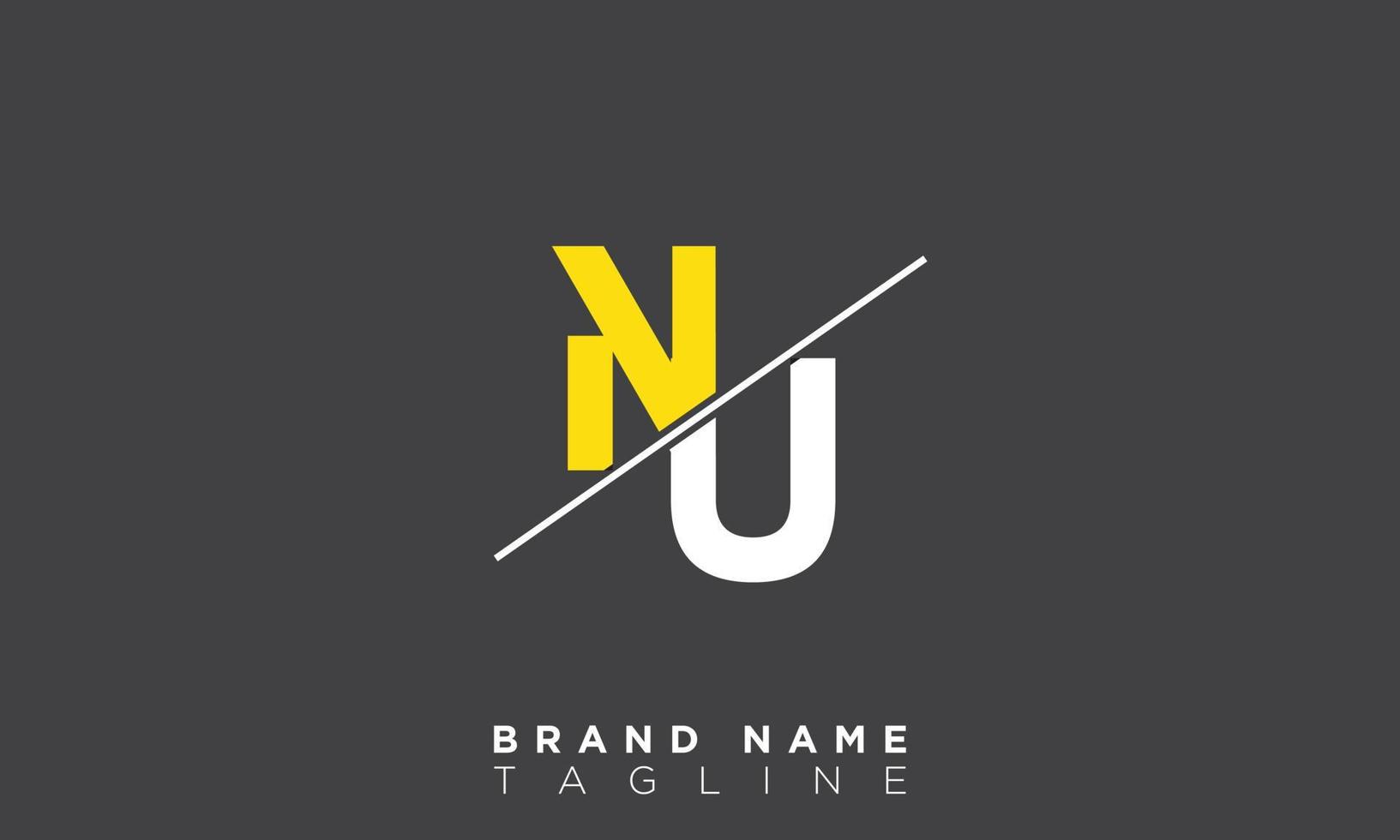 NU Alphabet letters Initials Monogram logo UN, N and U vector