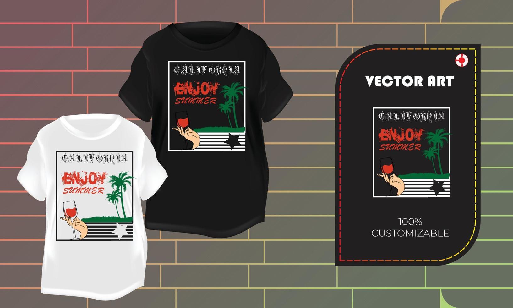 diseño de camiseta camiseta personalizada disfrutar de verano diseño de ilustración vectorial vector