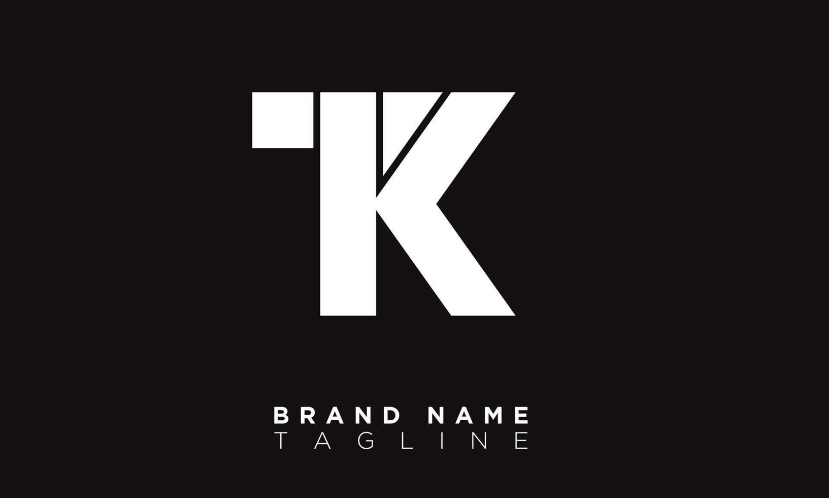 tk alfabeto letras iniciales monograma logo kt, t y k vector