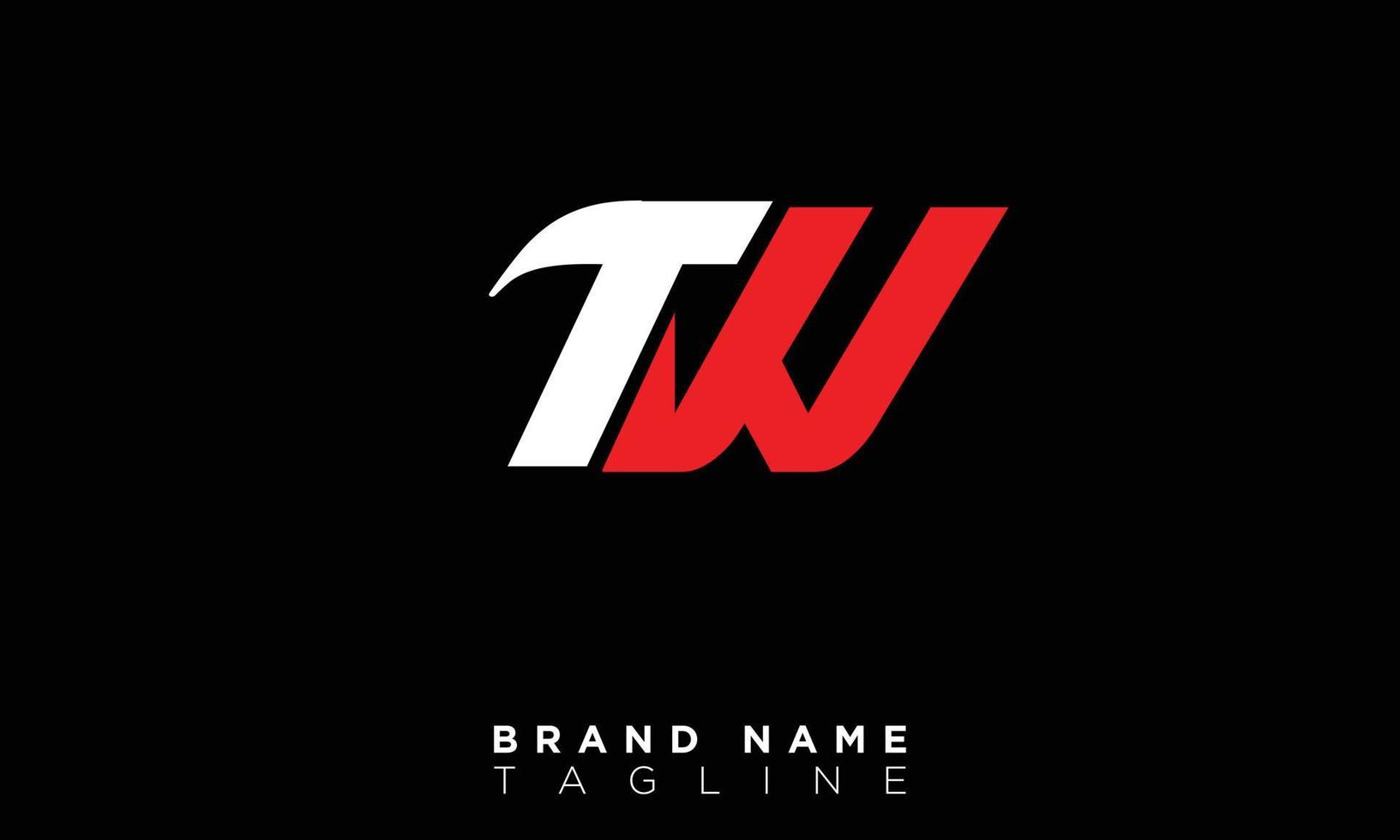 tw alfabeto letras iniciales monograma logo wt, t y w vector