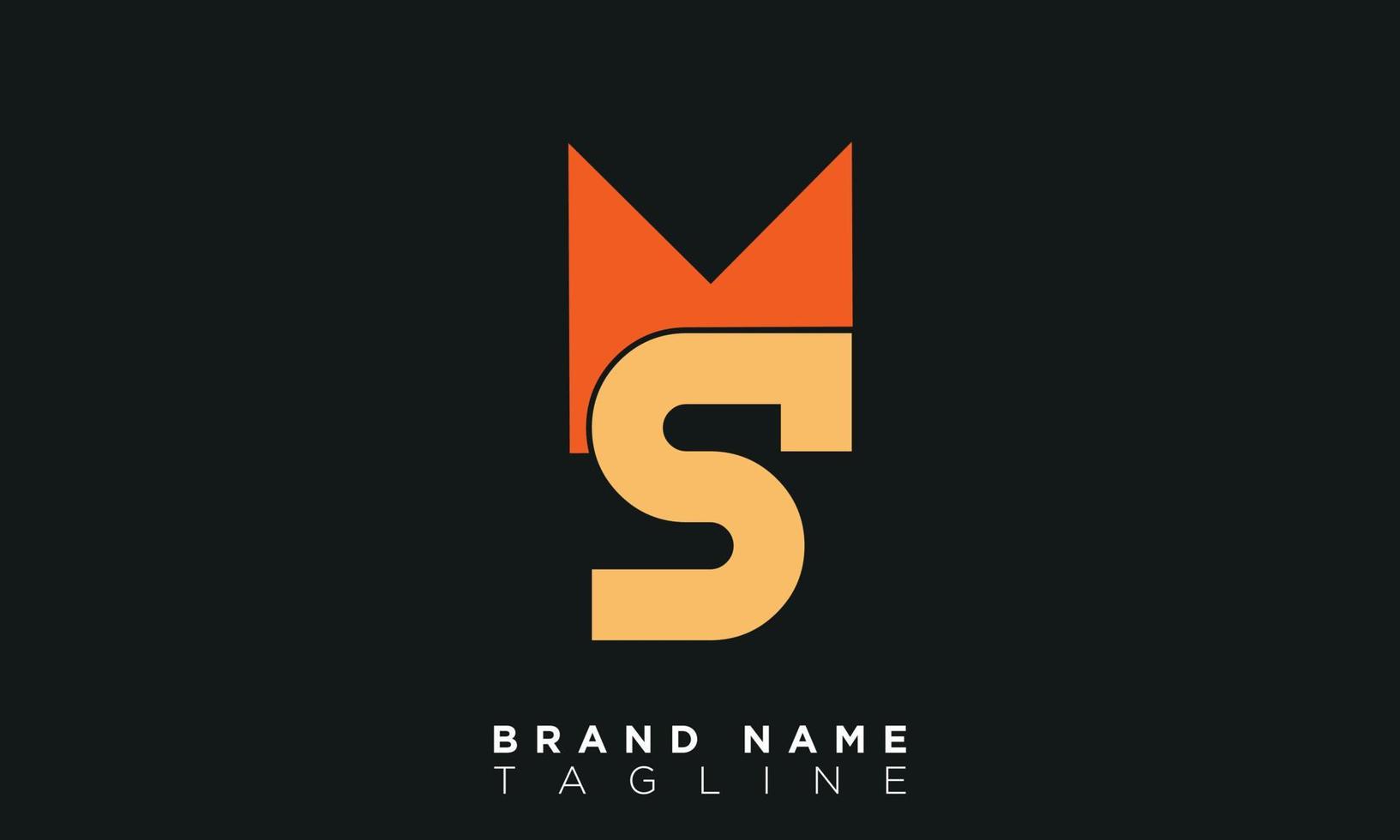 SM Alphabet letters Initials Monogram logo MS, S and M vector