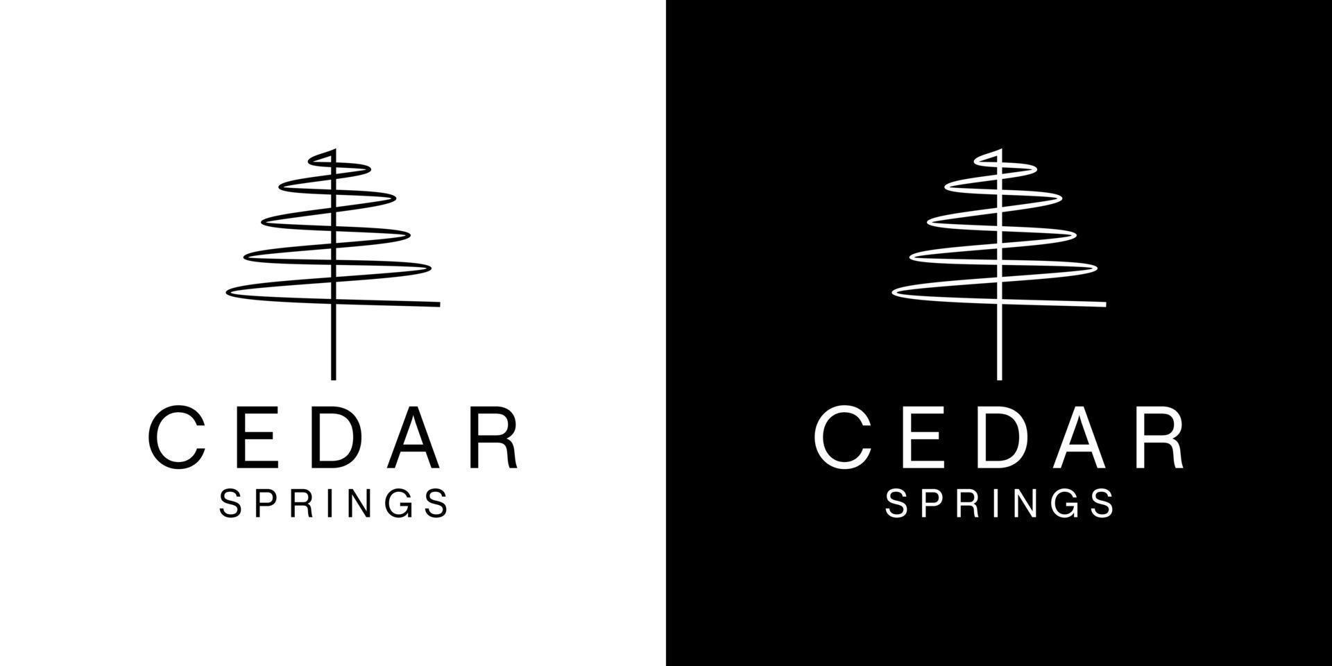 Cedar logo design with black and white background. vector