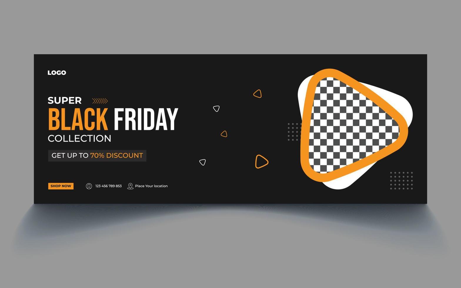 Black Friday mega sale banner template vector