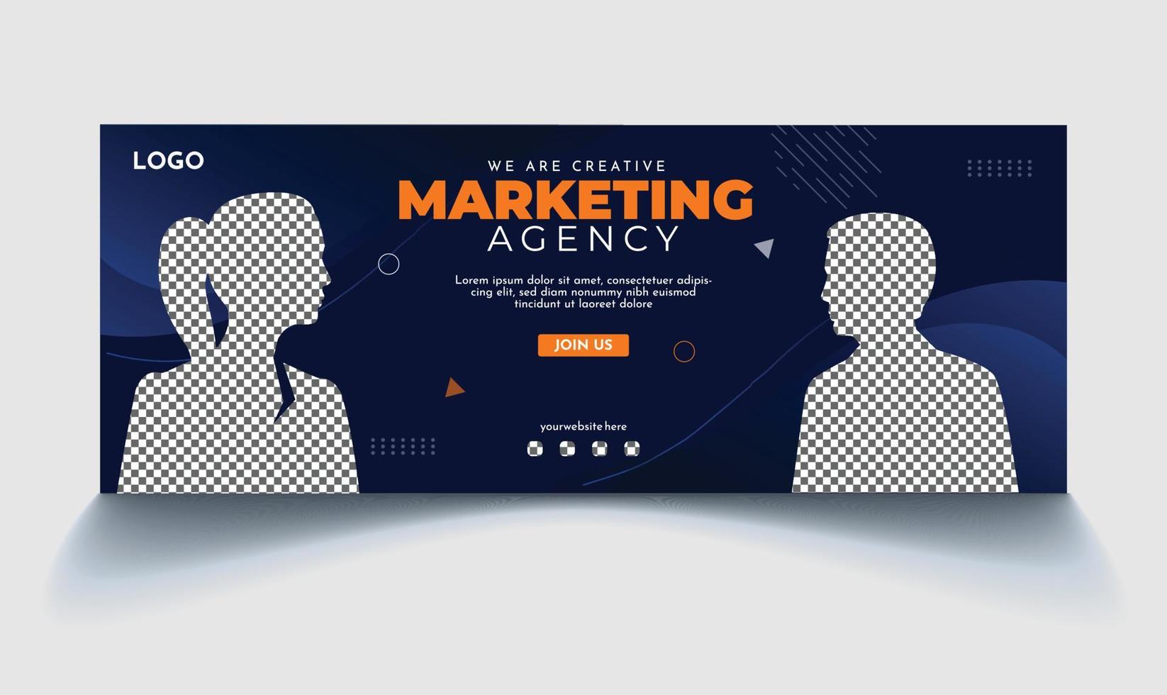 We are creative marketing agency modern banner template vector