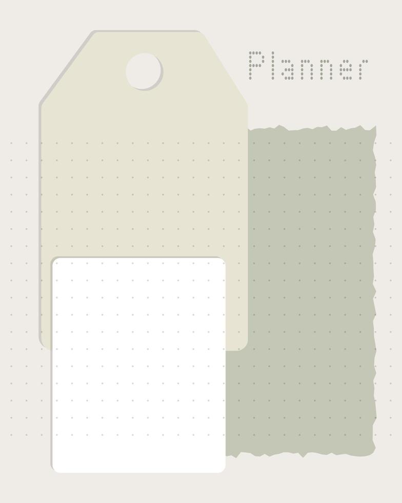 Planner template universal for notes, reminders, plans, ideas, schedule. vector