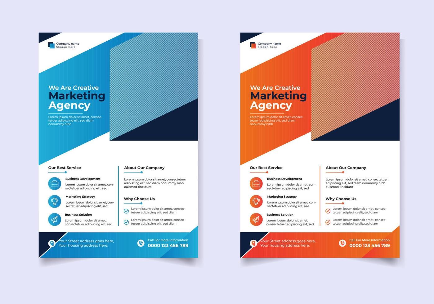 Creative digital marketing agency a4 flyer template vector