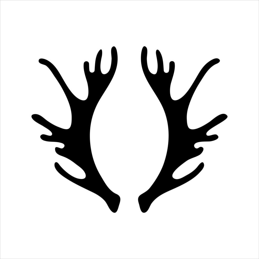 Antlers silhouette elk deer isolated on white background. Icon, logo, design element. vector