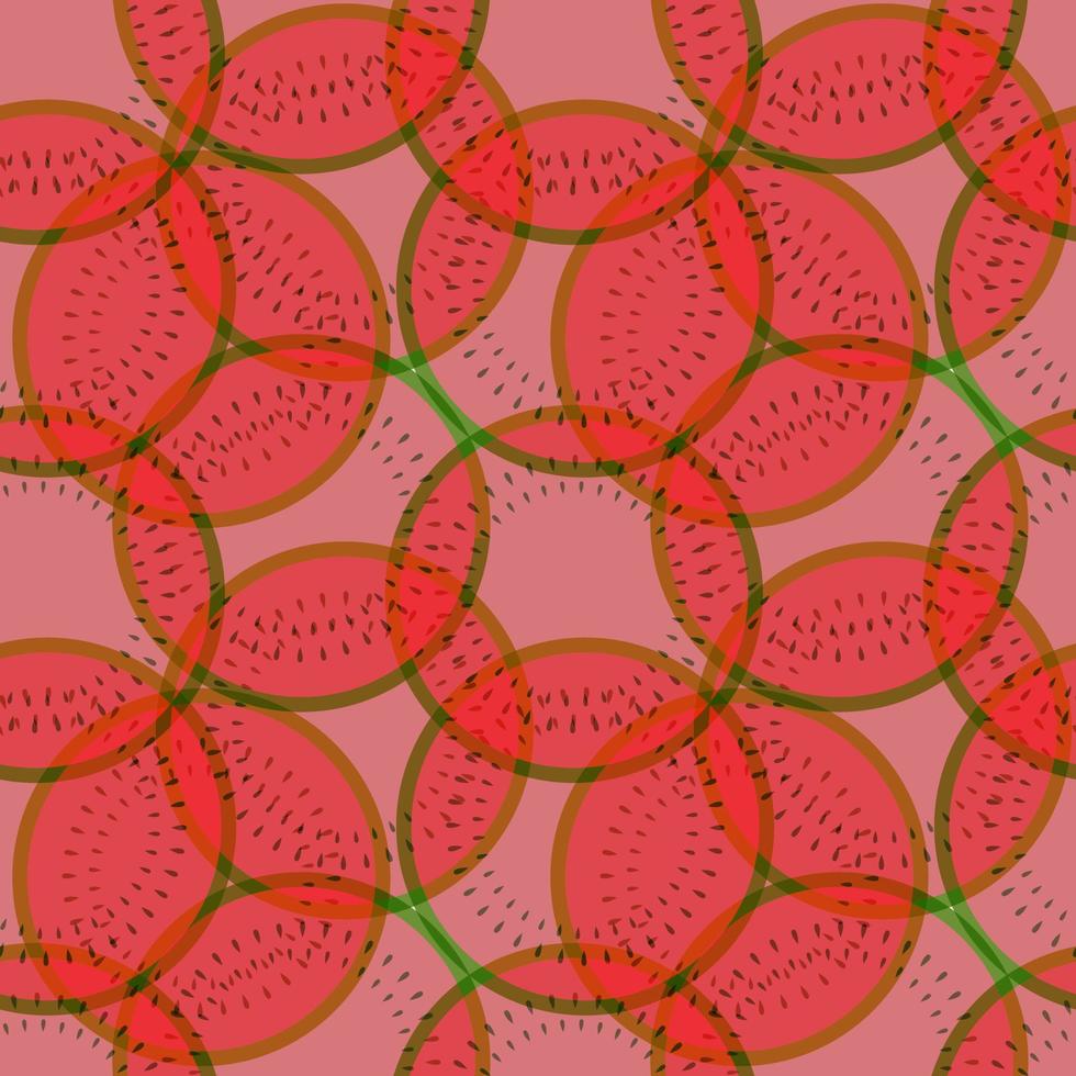 patrón sin costuras de verano con sandías. fondo telón de fondo banner embalaje envoltorios cubrir textiles. vector